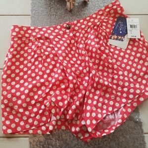 Coral polka dot shorts